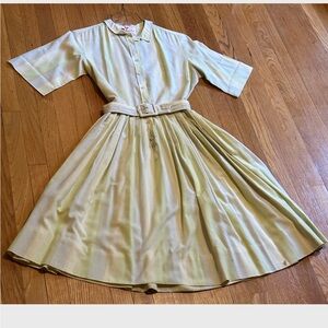 Vintage 1960s shirt dress, A Macshore Classic, Pale Light Green stripped